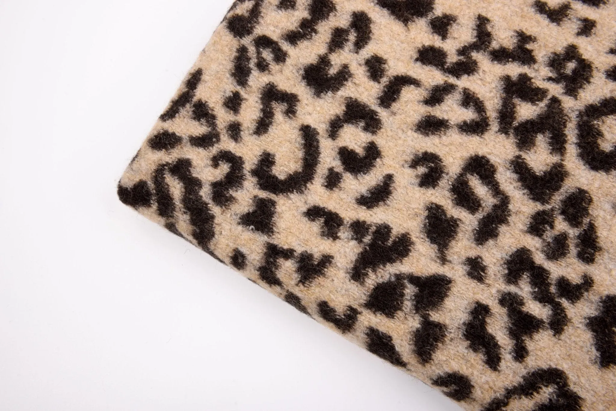 100% Boiled Wool Jacquard Leopard Print Fabric / Premium Designer Made