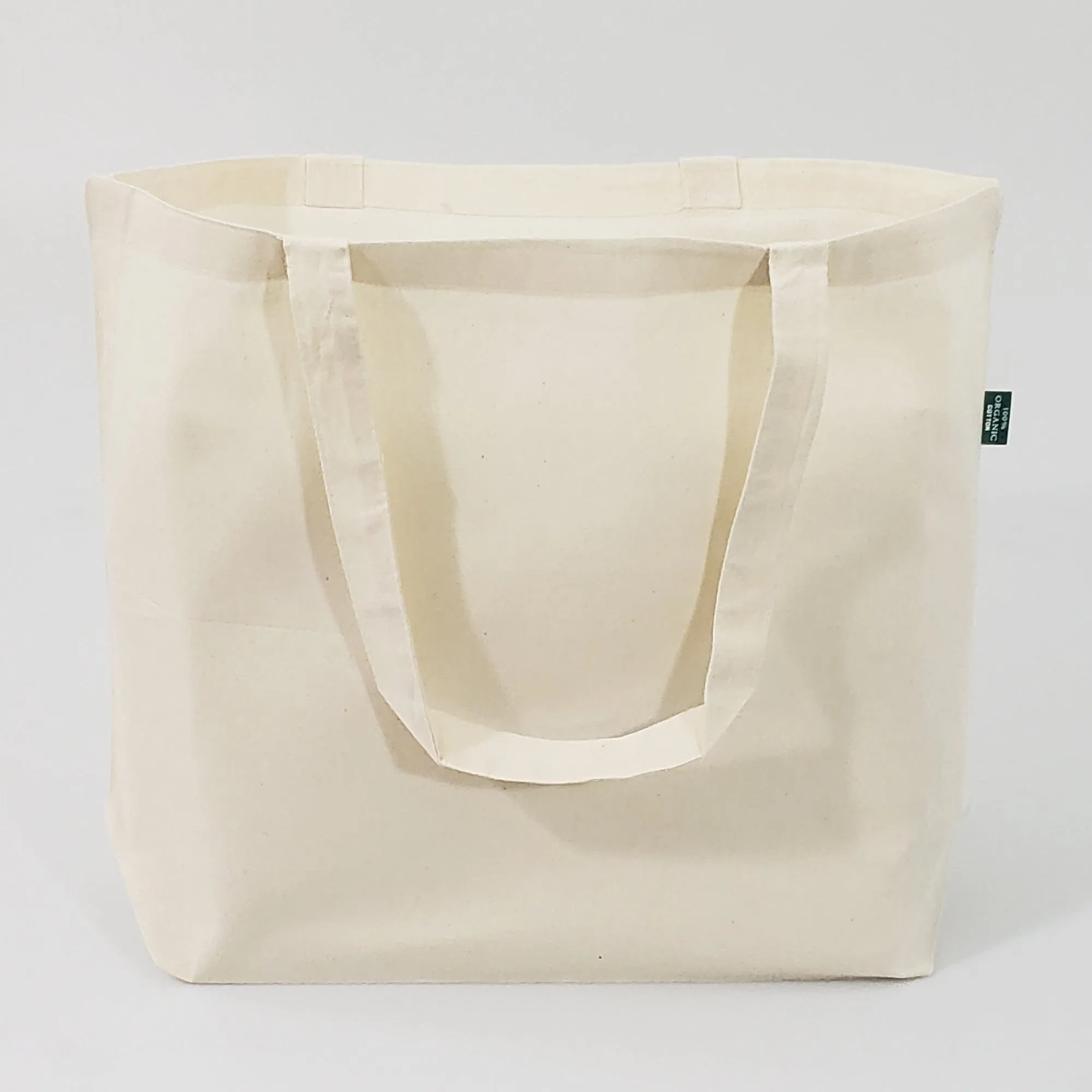 12 ct Large Organic Cotton Grocery Tote Bags - By Dozen