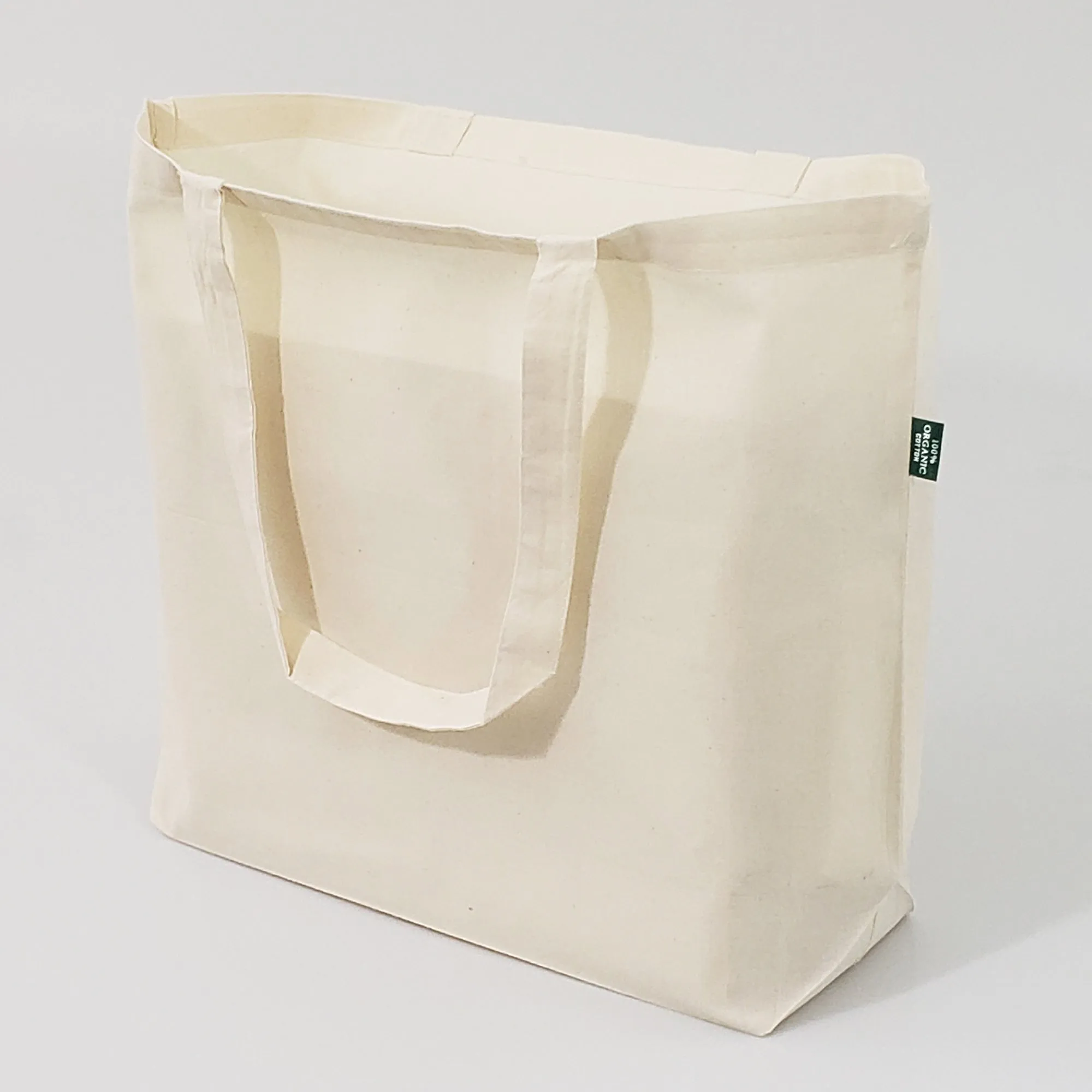 12 ct Large Organic Cotton Grocery Tote Bags - By Dozen