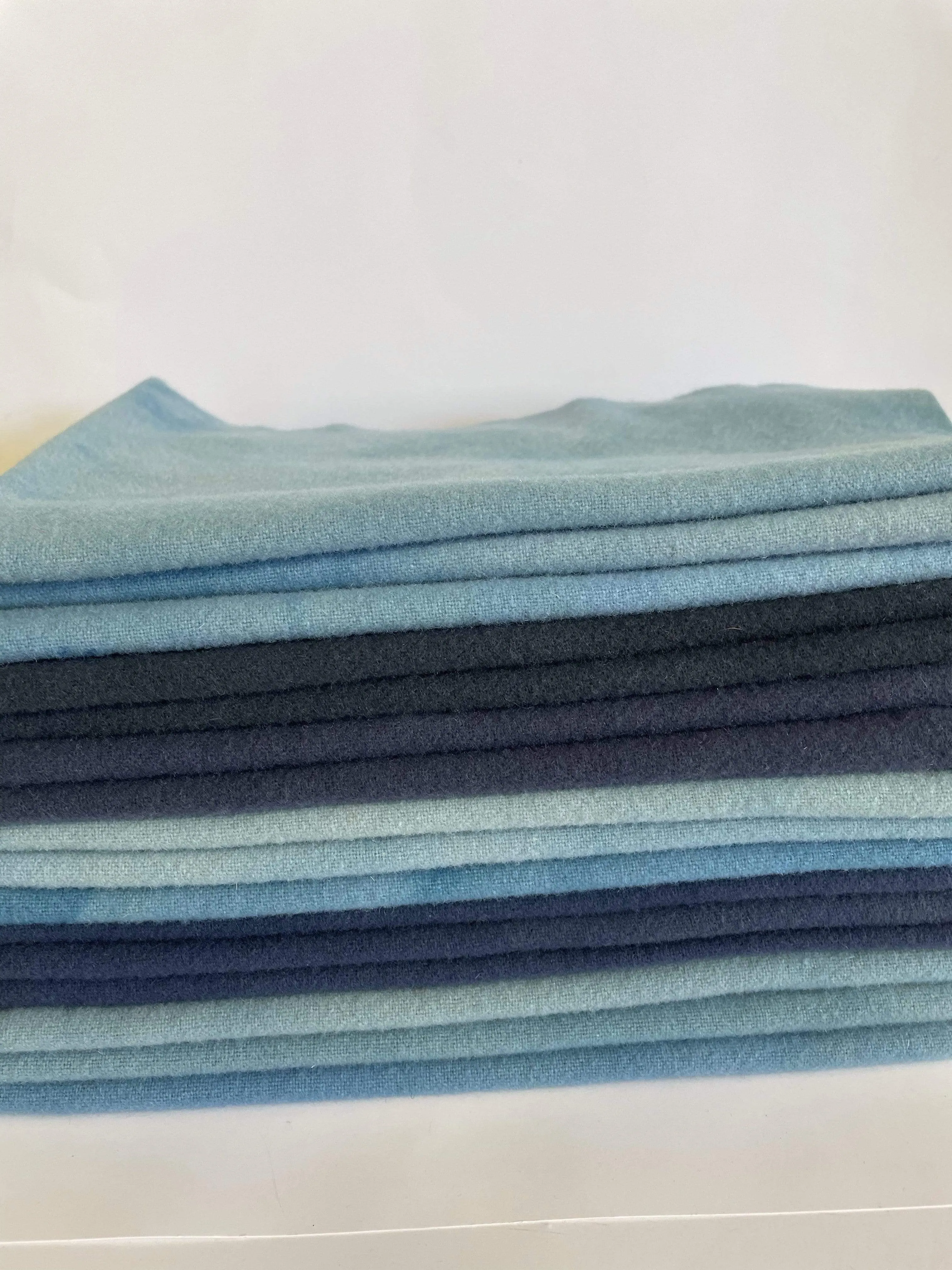 $14 Wool swatch 16" by 24" Shades of Blue