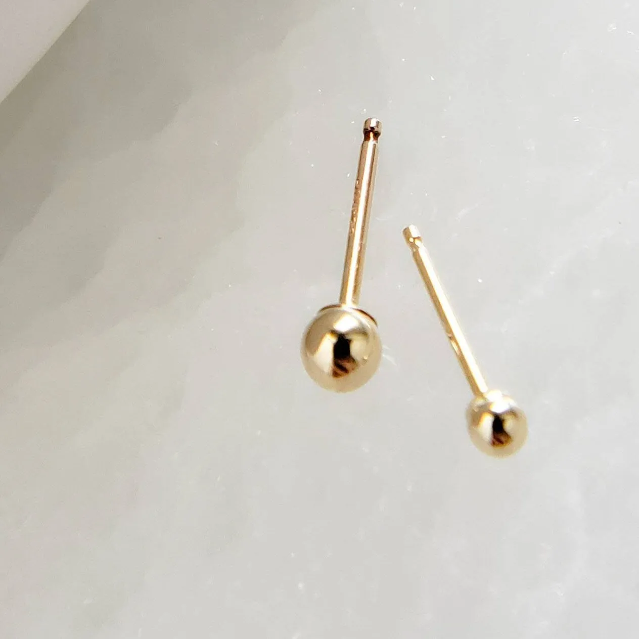 14K Gold Ball Studs