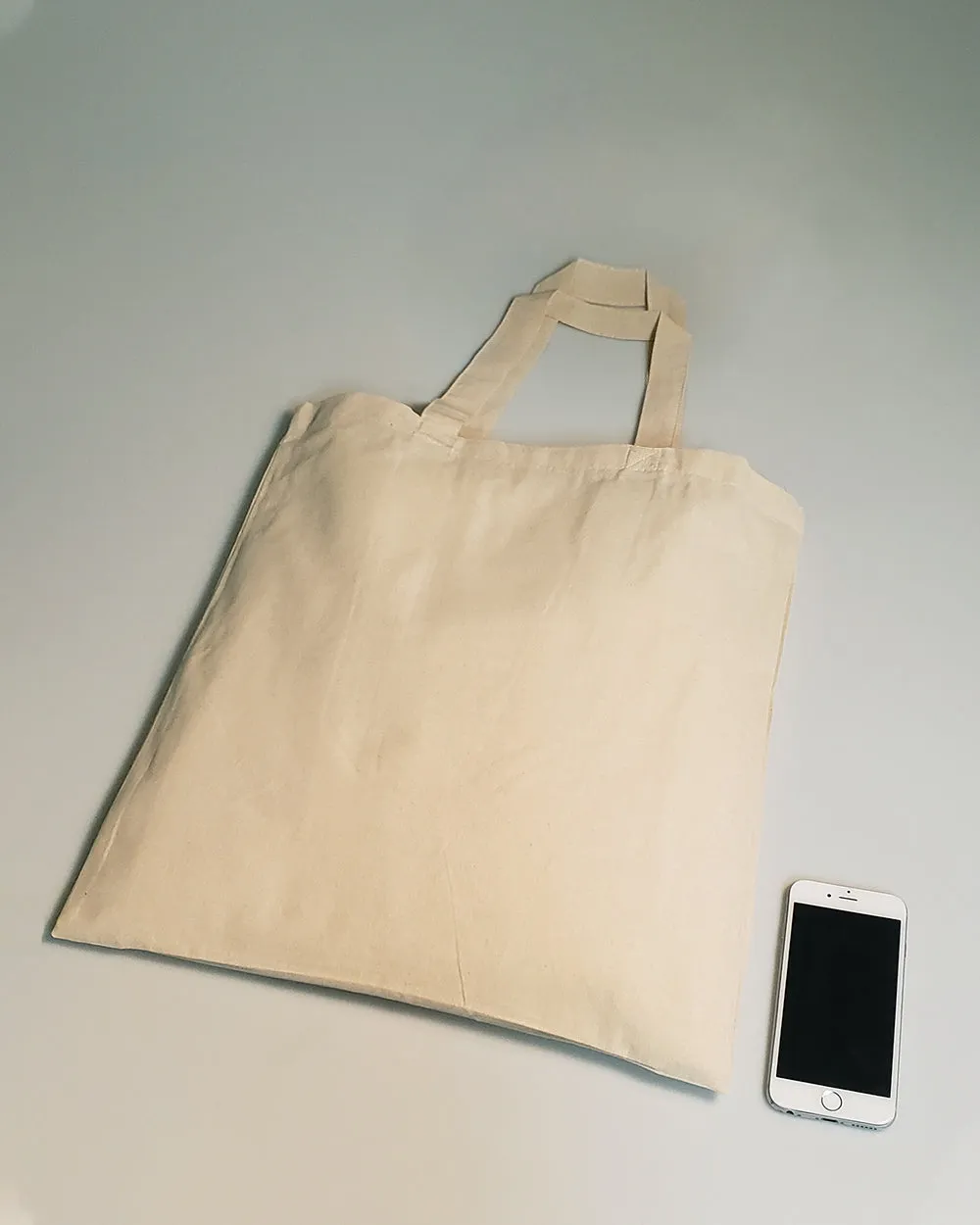 240 ct Short Handle 15" 100% Cotton Tote Bags / Document Holder Totes - By Case