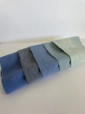 $3 Hand-Dyed Wool Swatch - Shades of Light Blue