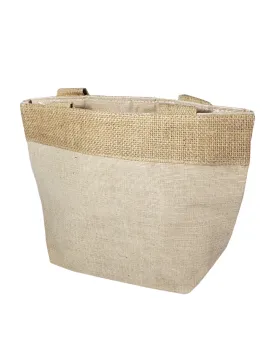 6 ct Small Fancy Burlap Bags - JuCo Tote Bags  (Jute & Cotton Blend) - TJ893 - By Bundle