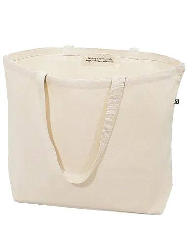 72 ct Large Recycled Cotton Canvas Tote Bags w/Gusset - By Case