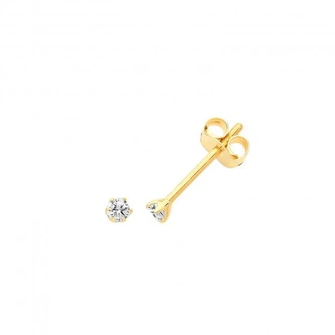 9ct Yellow Gold Zirconia Studs ES666