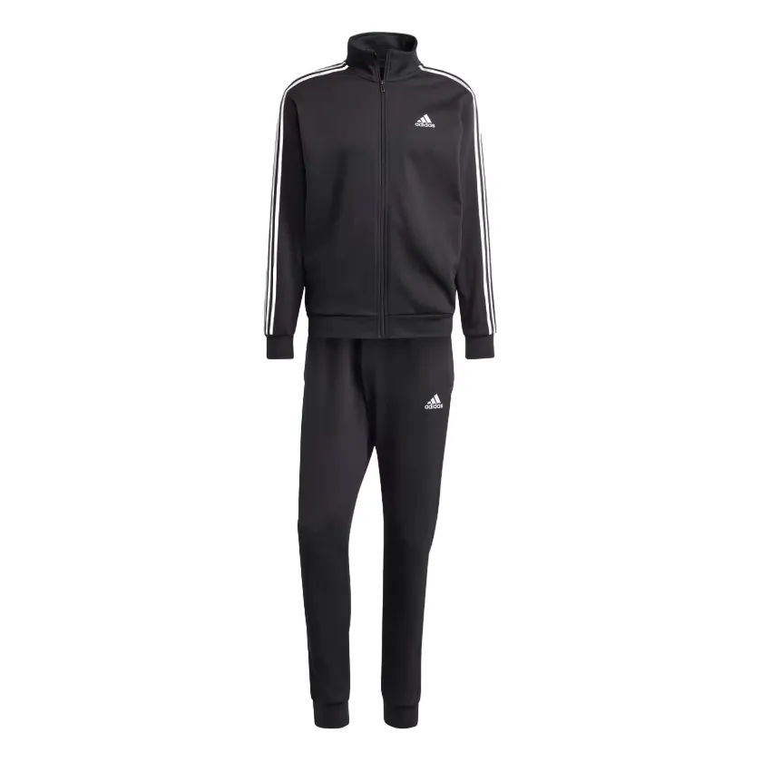 Adidas tuta sportiva da uomo Basic 3-Stripes Fleece IJ6067 nero-bianco