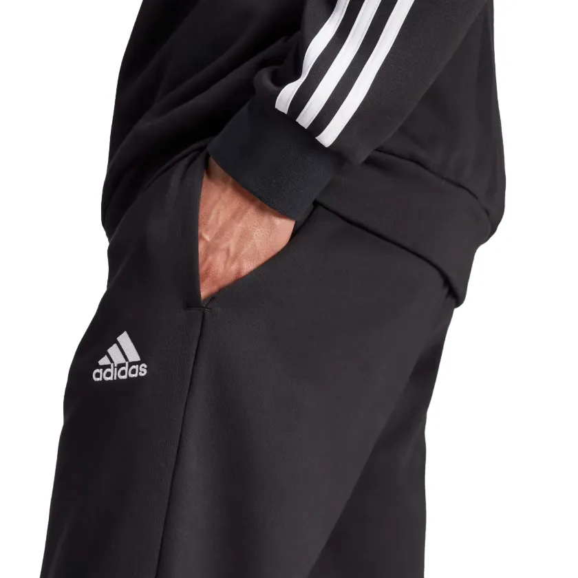 Adidas tuta sportiva da uomo Basic 3-Stripes Fleece IJ6067 nero-bianco