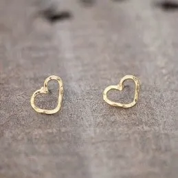 Amore Open Heart Stud - Gold Plated