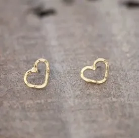 Amore Open Heart Stud - Gold Plated