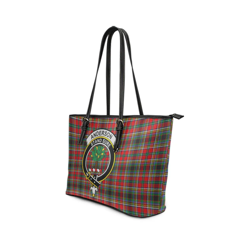 Anderson of Arbrake Tartan Leather Tote Bag with Family Crest