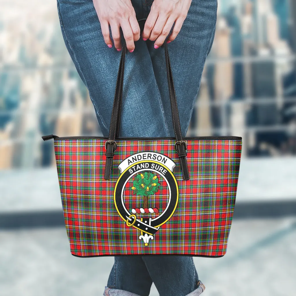 Anderson of Arbrake Tartan Leather Tote Bag with Family Crest