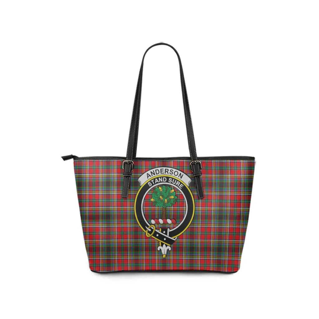 Anderson of Arbrake Tartan Leather Tote Bag with Family Crest