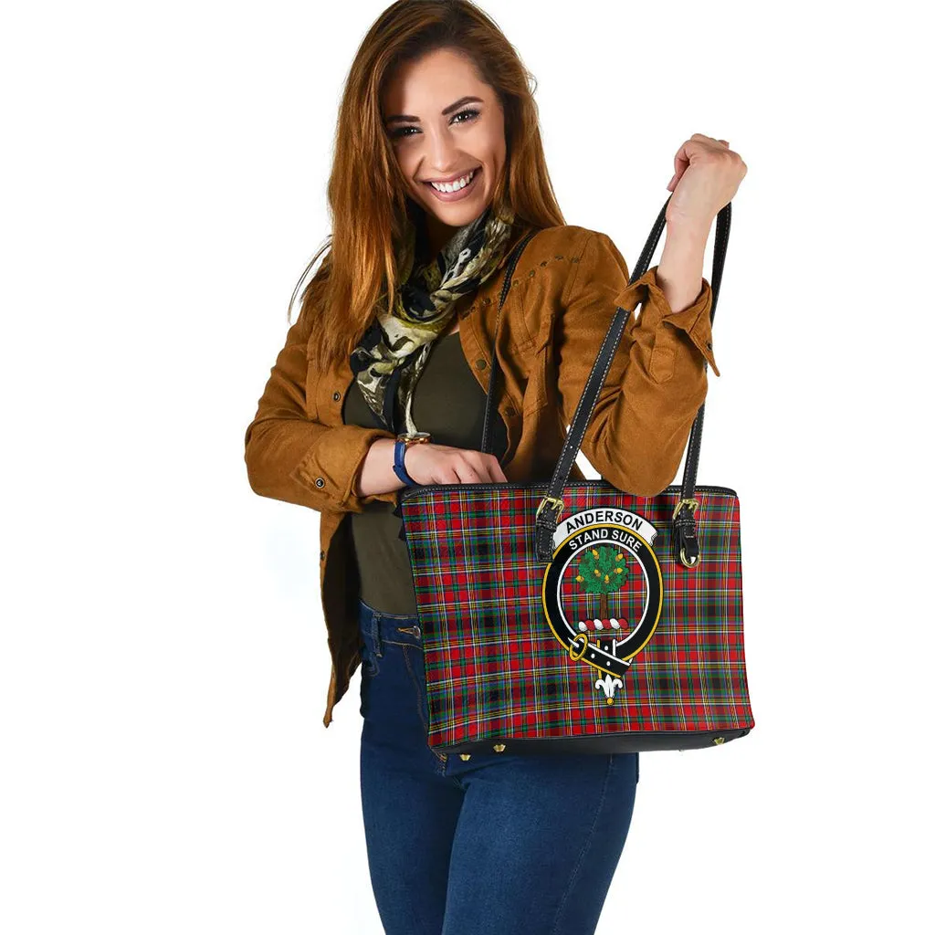 Anderson of Arbrake Tartan Leather Tote Bag with Family Crest