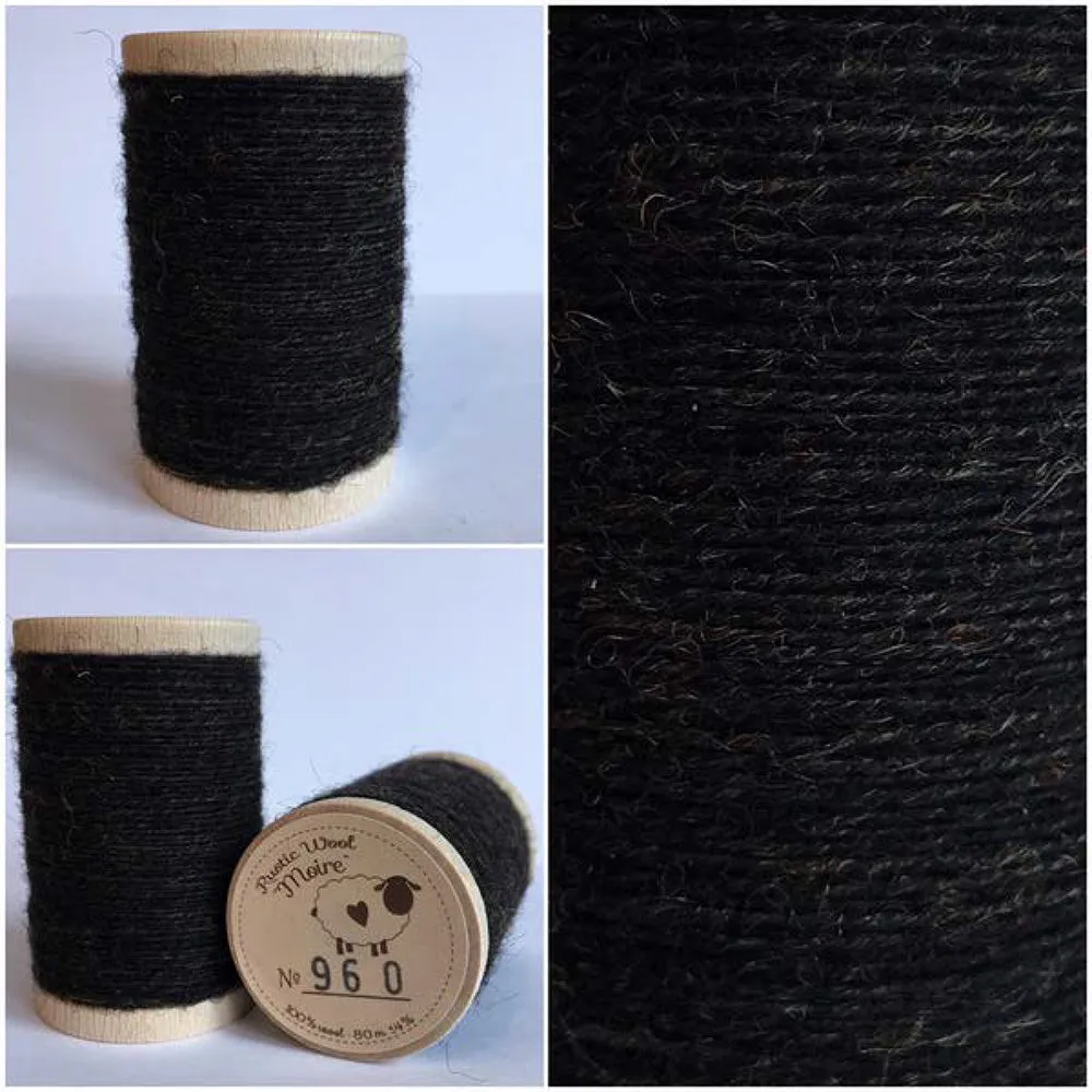 ANTIQUE BLACK Hand Dyed HALF YARD Wool Fabric for Primitive Wool Applique and Rug Hooking