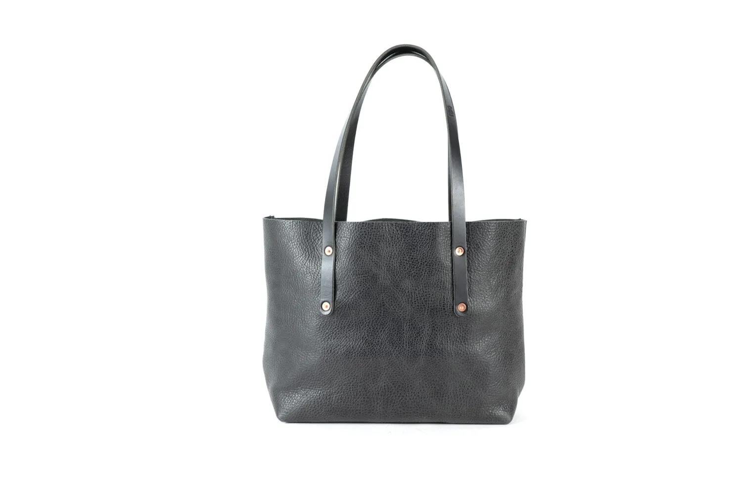 AVERY LEATHER TOTE BAG - MEDIUM - RAVEN