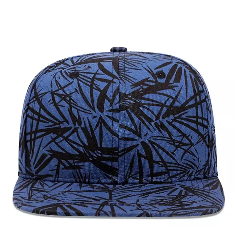 Bamboo Leaves Blue Snapback Cap