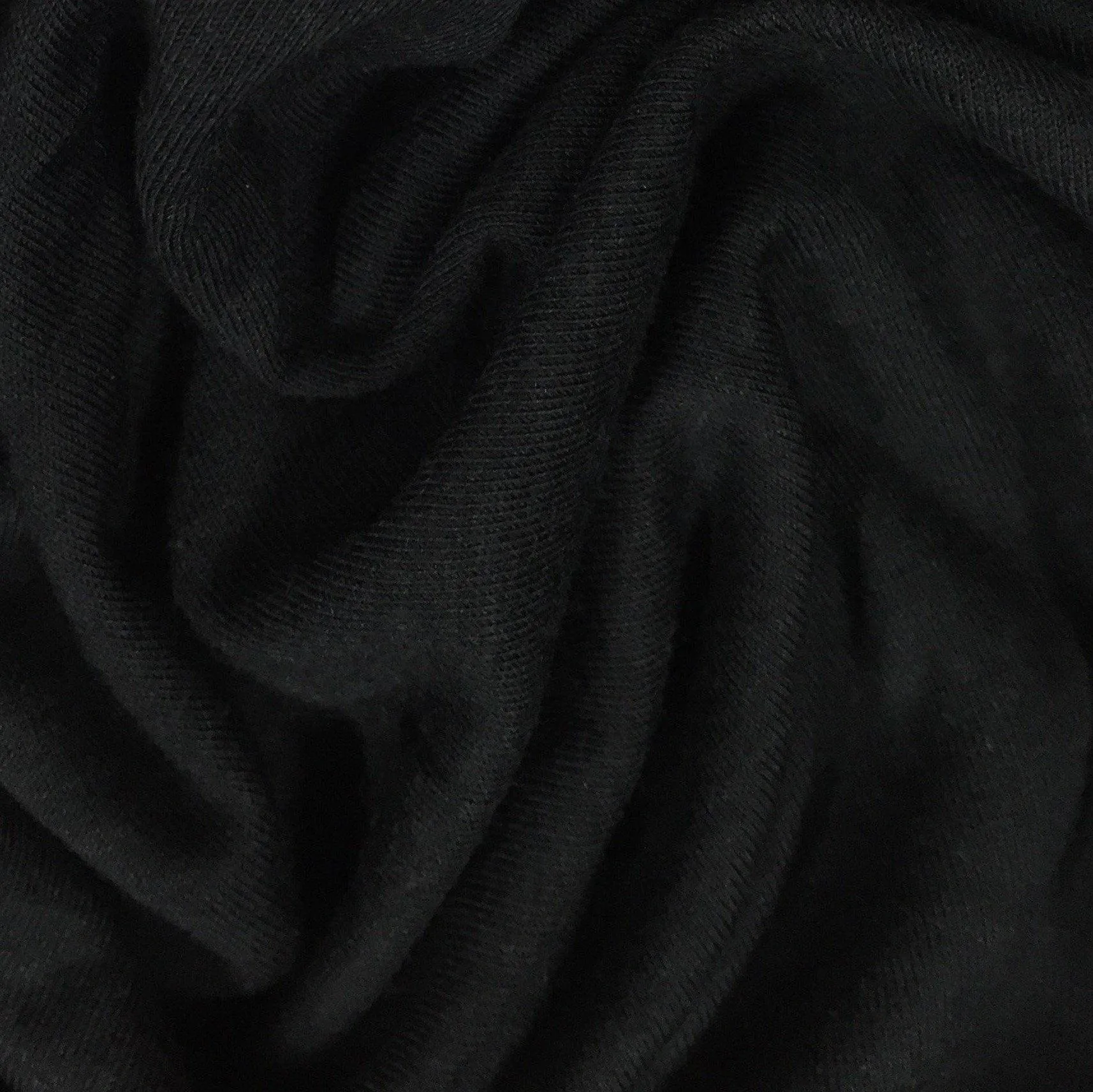 Black Bamboo/Merino Wool Stretch Fleece Fabric