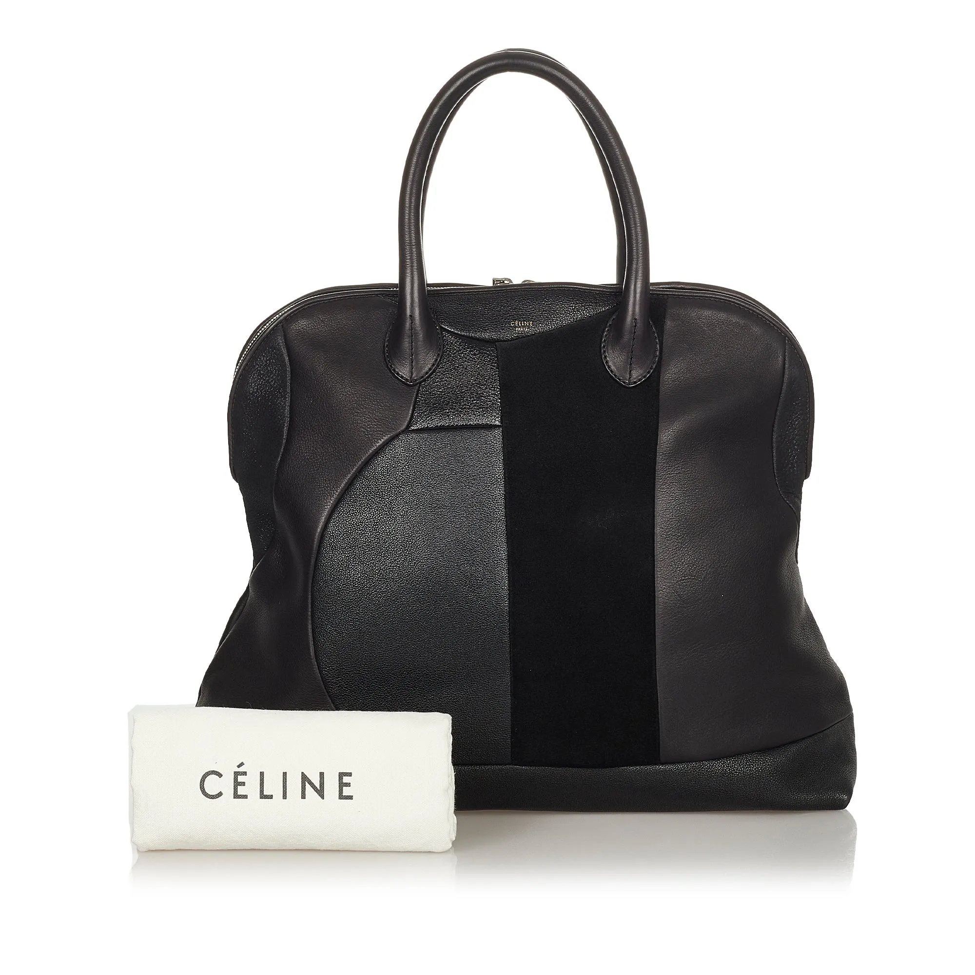 Black Celine Leather Tote Bag