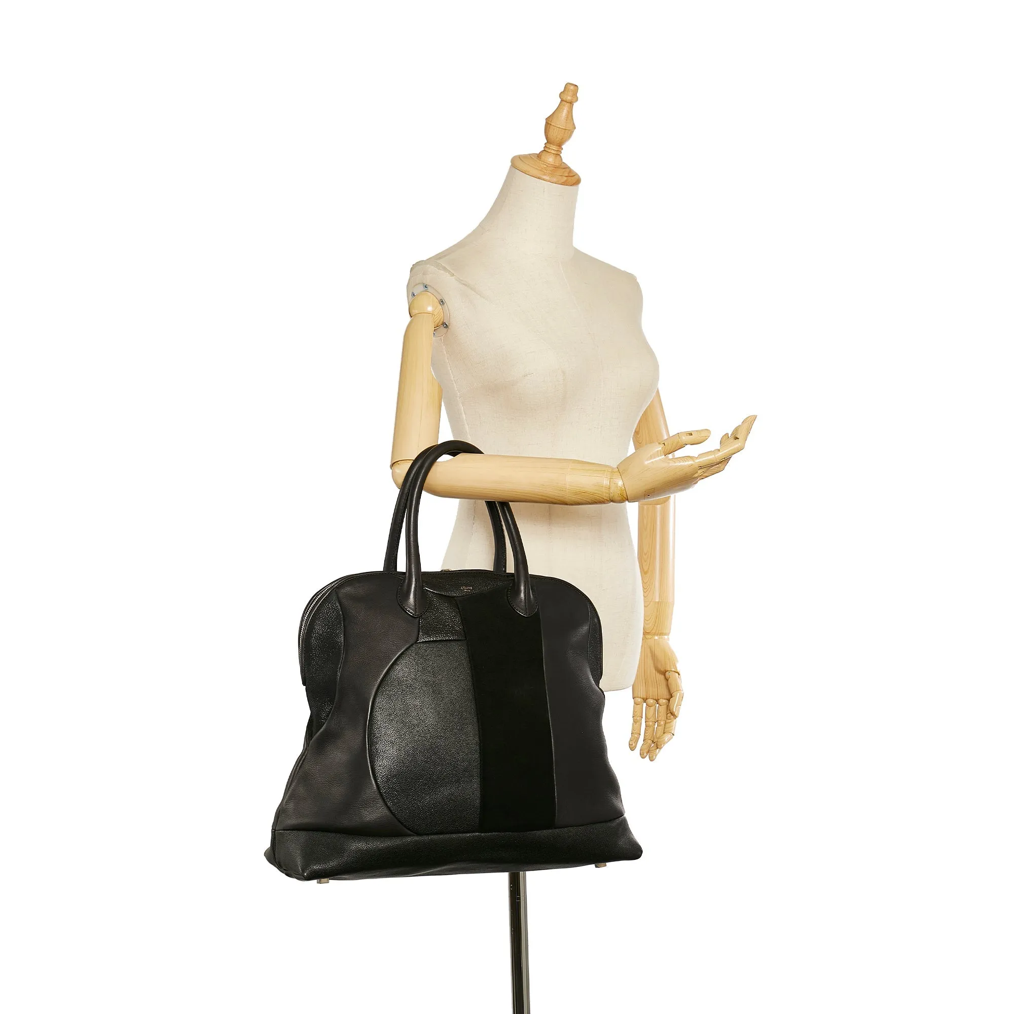 Black Celine Leather Tote Bag