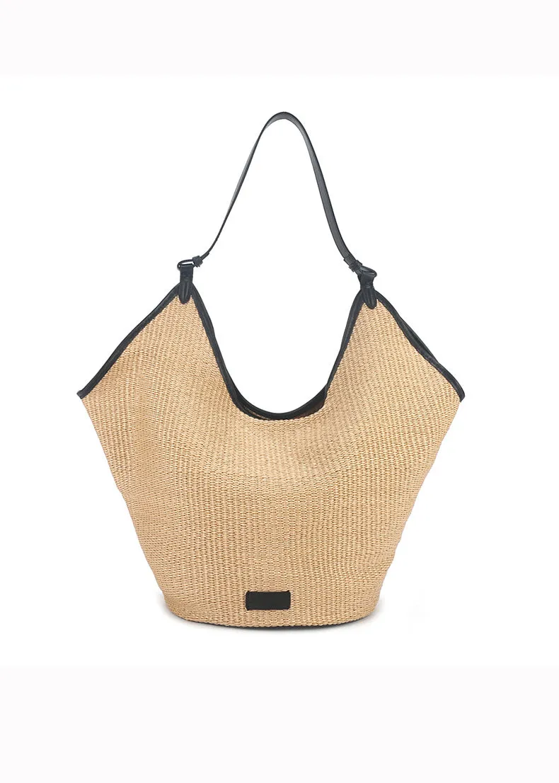 Boho Raffia Straw Woven Tote Bag