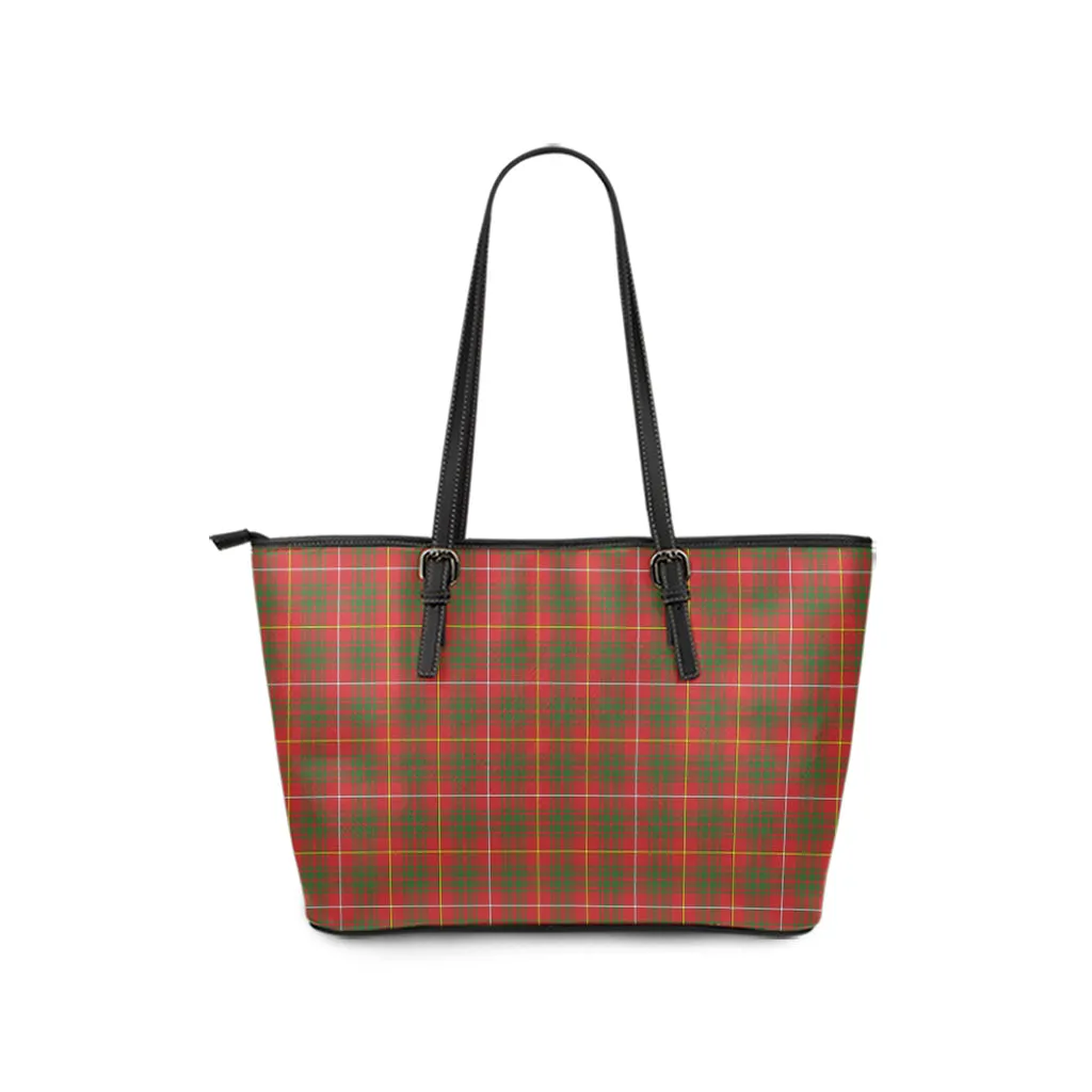 Bruce Modern Tartan Leather Tote Bag