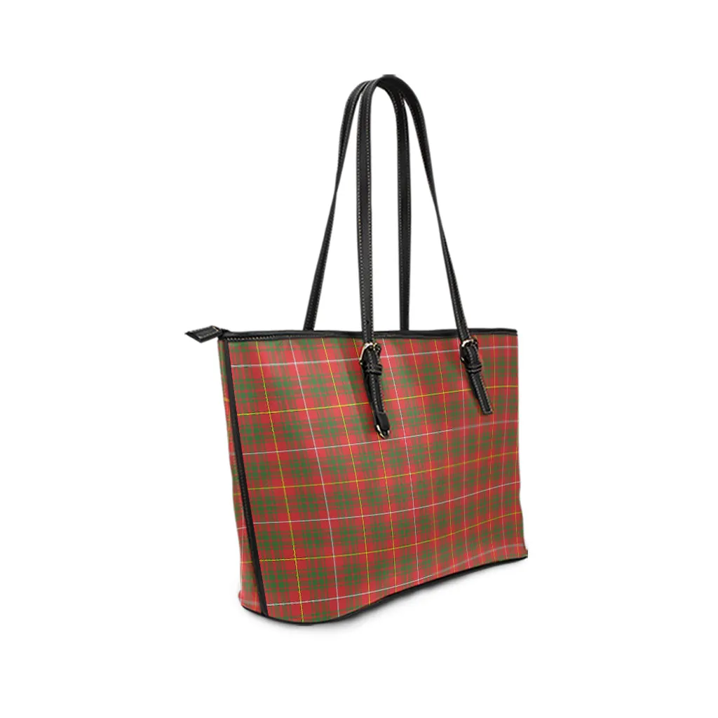 Bruce Modern Tartan Leather Tote Bag