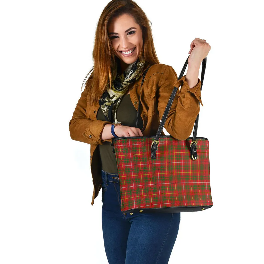 Bruce Modern Tartan Leather Tote Bag