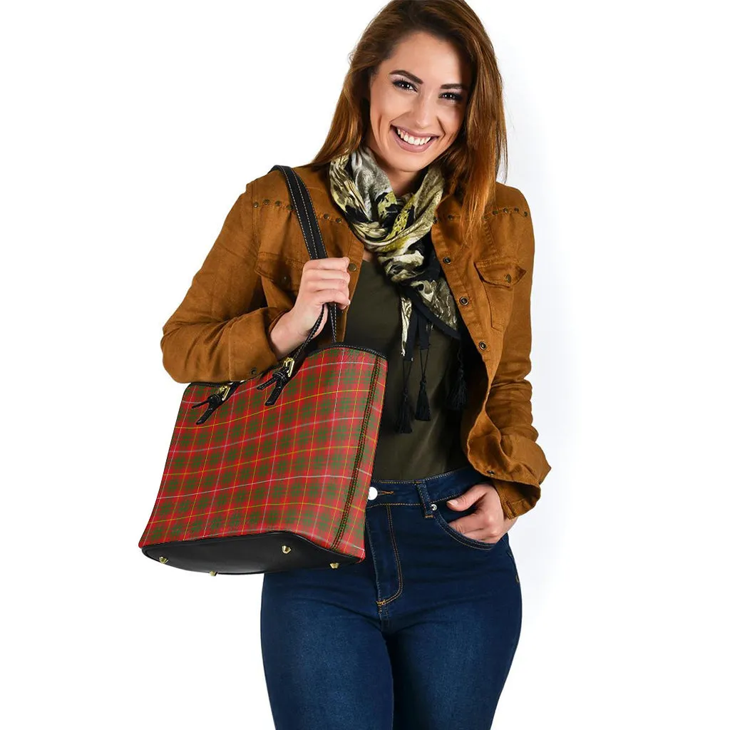 Bruce Modern Tartan Leather Tote Bag