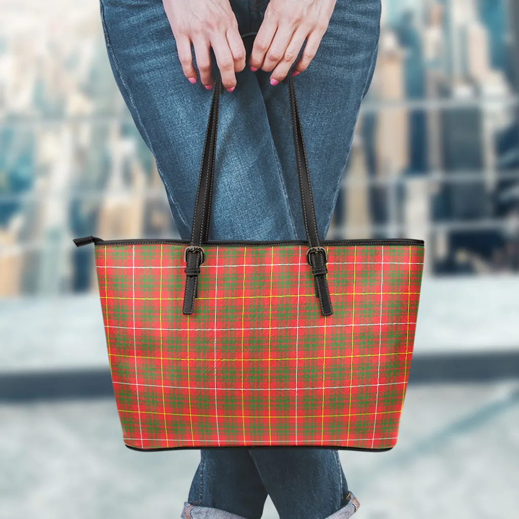 Bruce Modern Tartan Leather Tote Bag