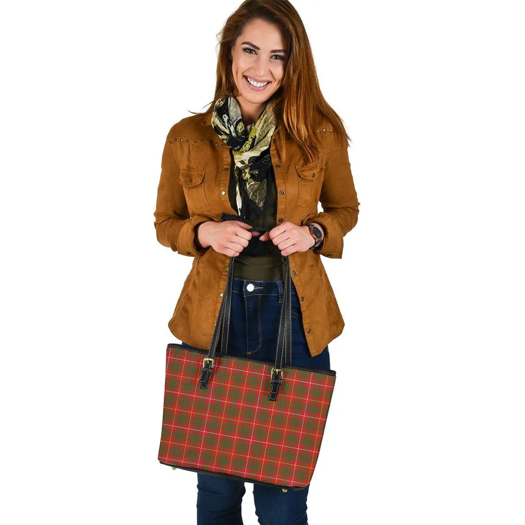 Bruce Modern Tartan Leather Tote Bag