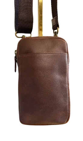 Cambridge Full Grain Leather Crossbody Phone Bag