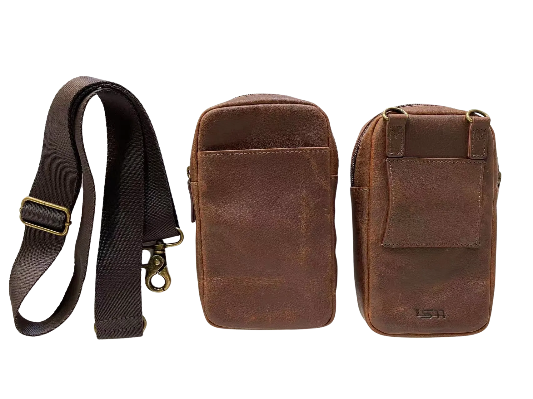 Cambridge Full Grain Leather Crossbody Phone Bag