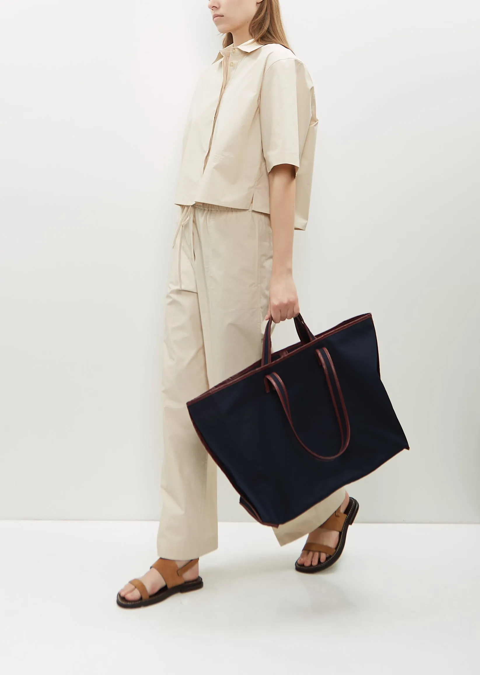 Canvas Tote — Navy / Oil Bordeaux