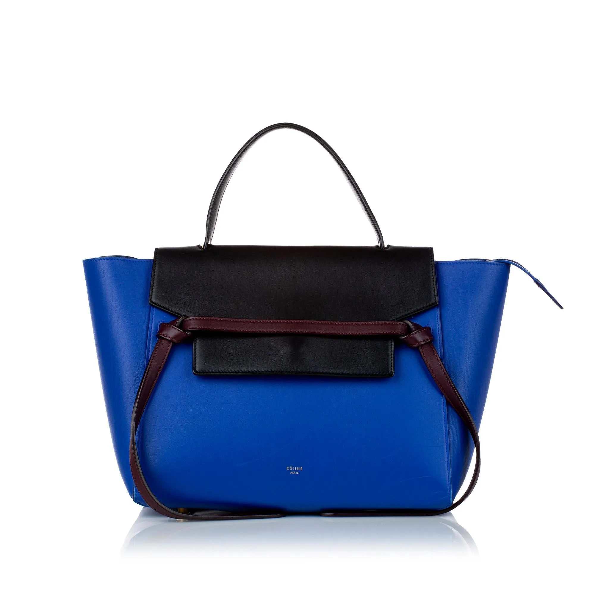 Celine Belt Tricolor Leather Satchel (SHG-29590)