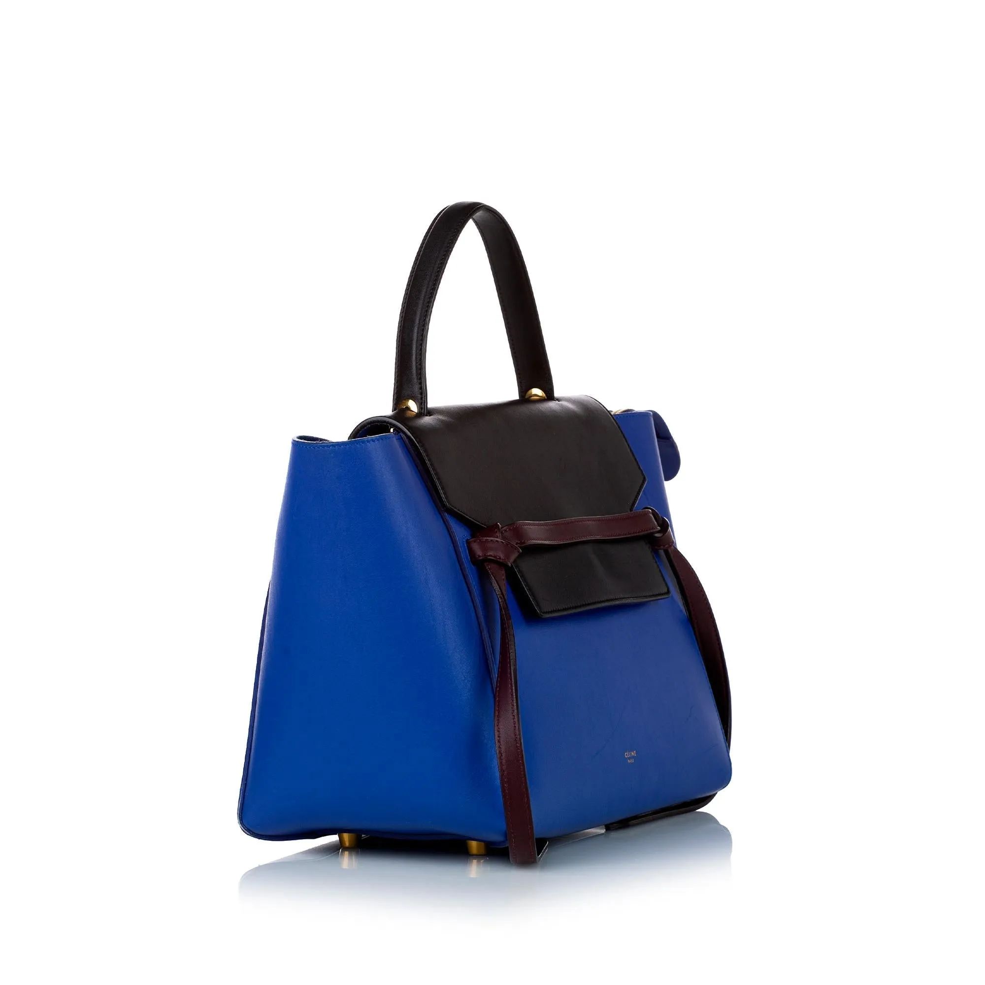 Celine Belt Tricolor Leather Satchel (SHG-29590)