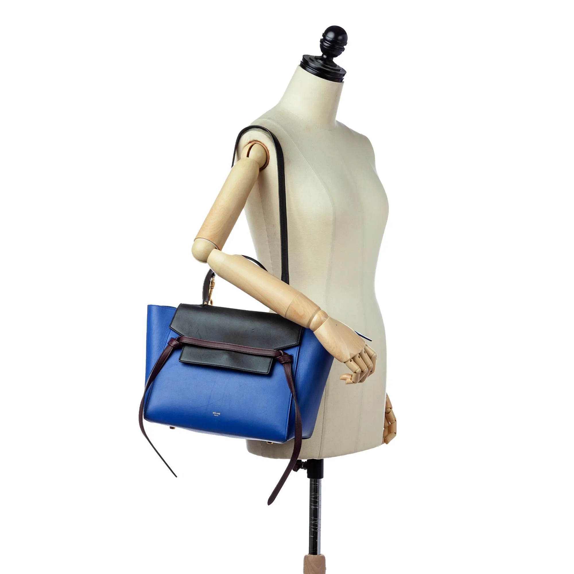 Celine Belt Tricolor Leather Satchel (SHG-29590)