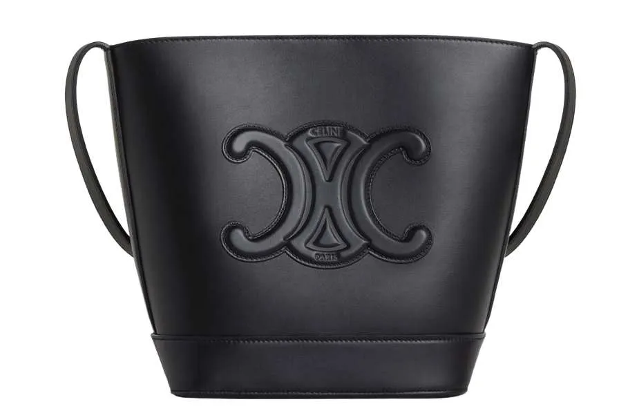 CELINE BUCKET CUIR TRIOMPHE IN SMOOTH CALFSKIN BLACK