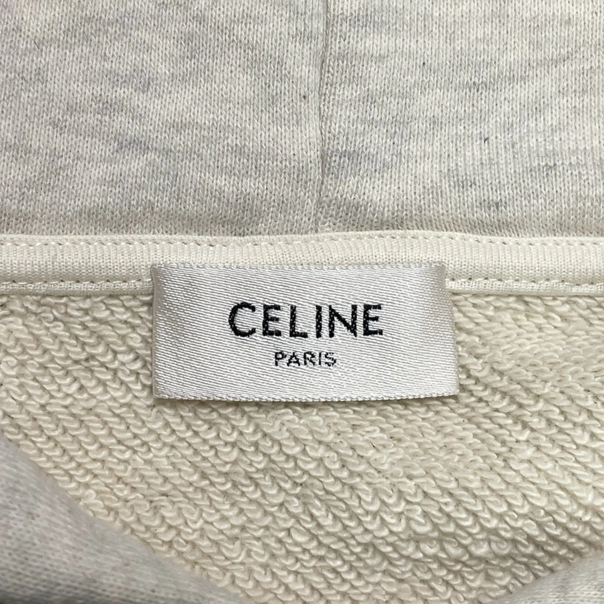 Celine Loose Logo Hooded Sweatshirt Beige Black