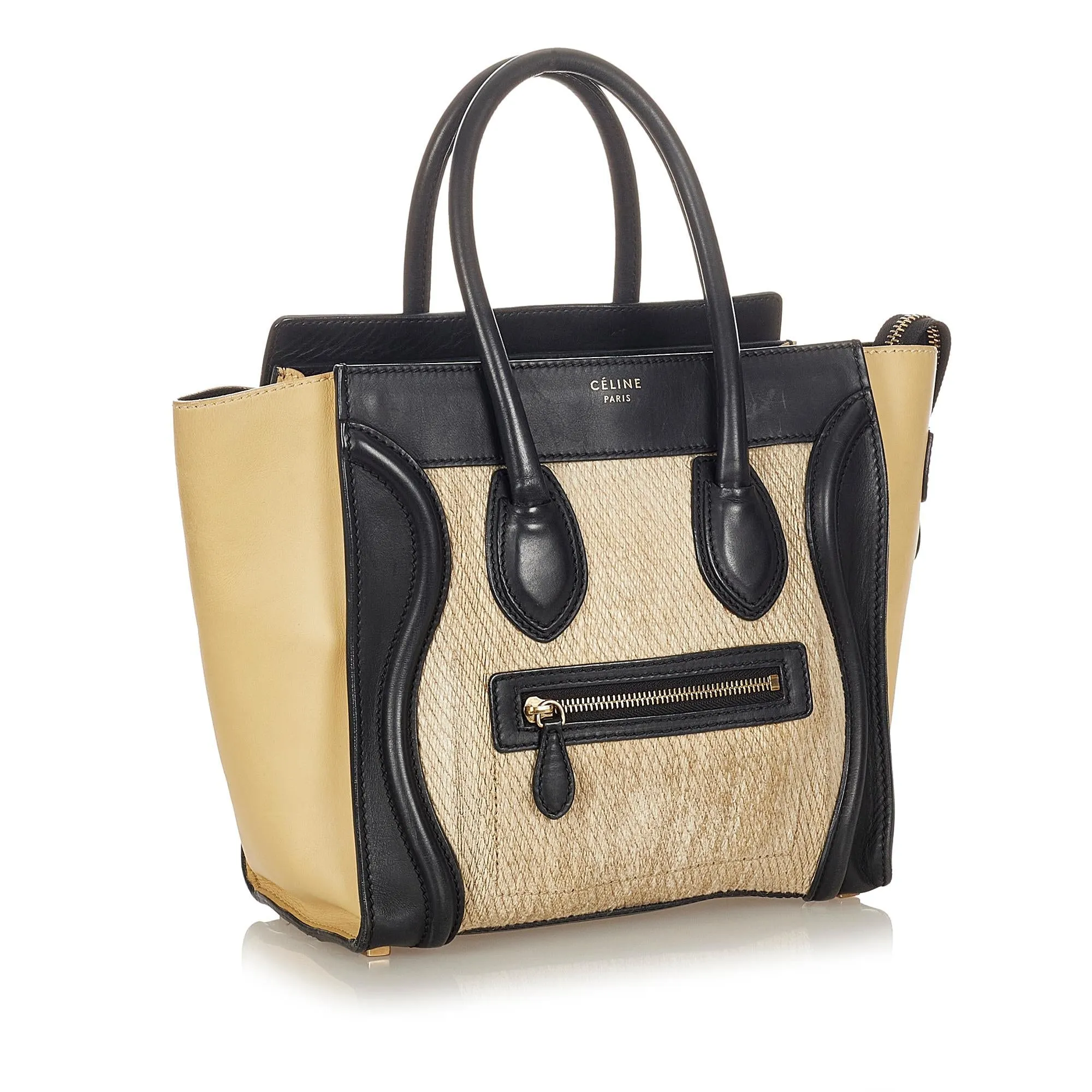 Celine Luggage Bicolor Leather Tote Bag (SHG-23504)