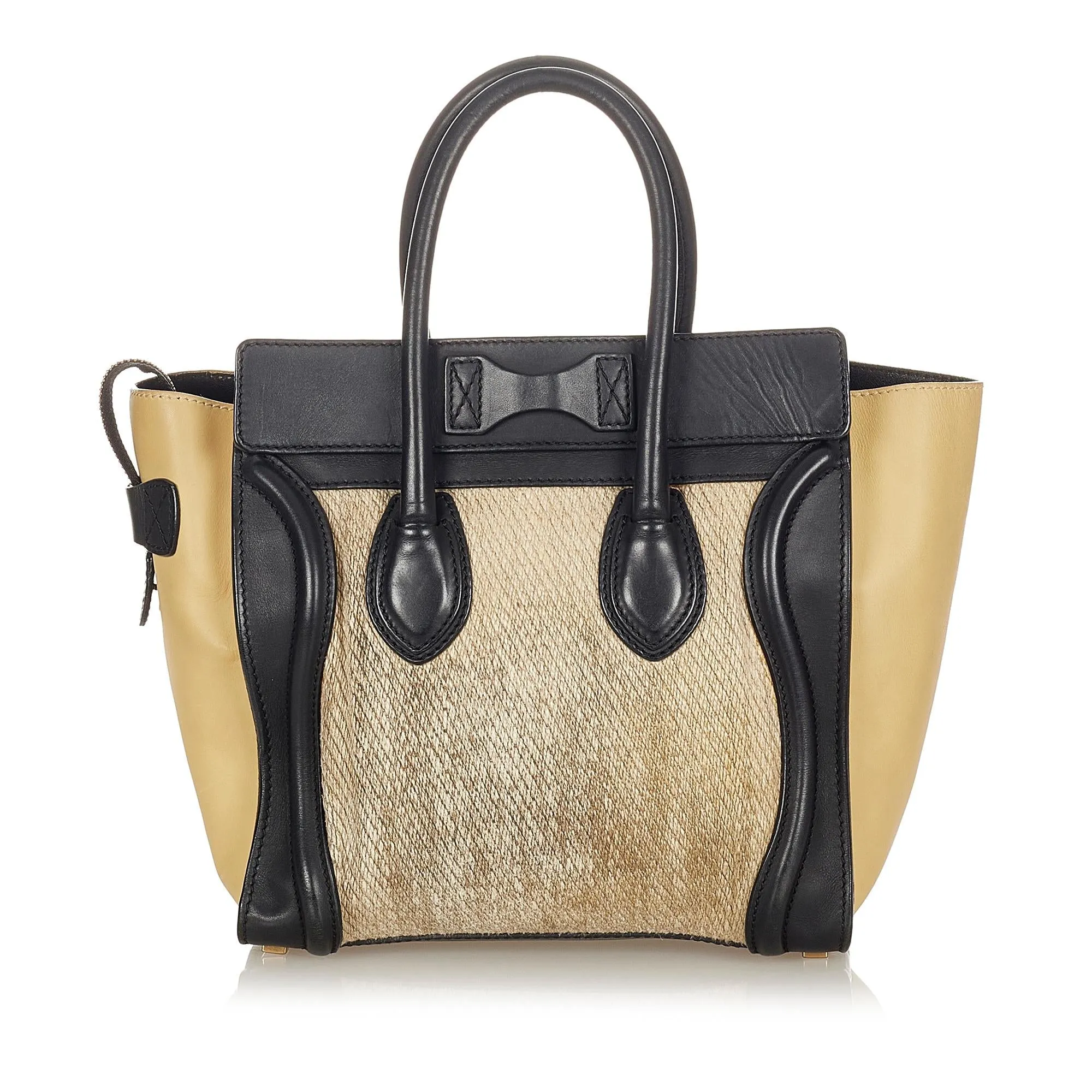 Celine Luggage Bicolor Leather Tote Bag (SHG-23504)