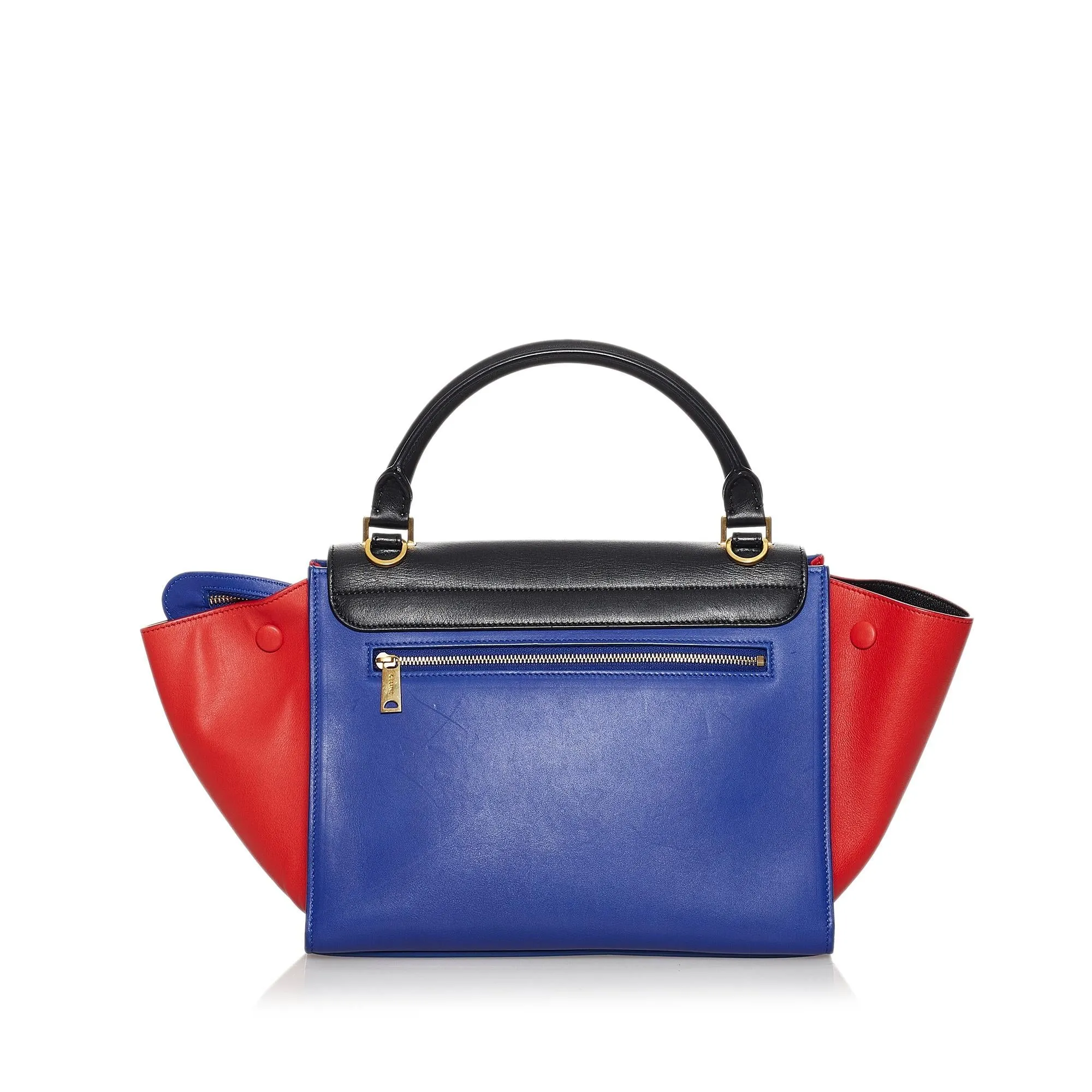 Celine Small Trapeze Tricolor Leather Satchel (SHG-3gg6VD)