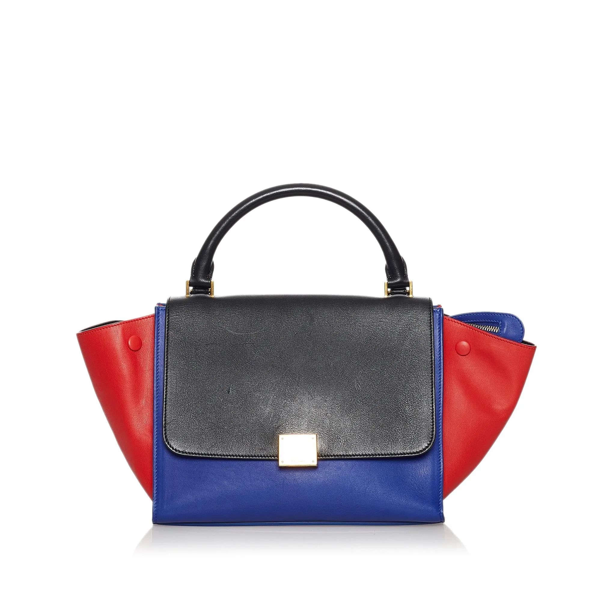 Celine Small Trapeze Tricolor Leather Satchel (SHG-3gg6VD)