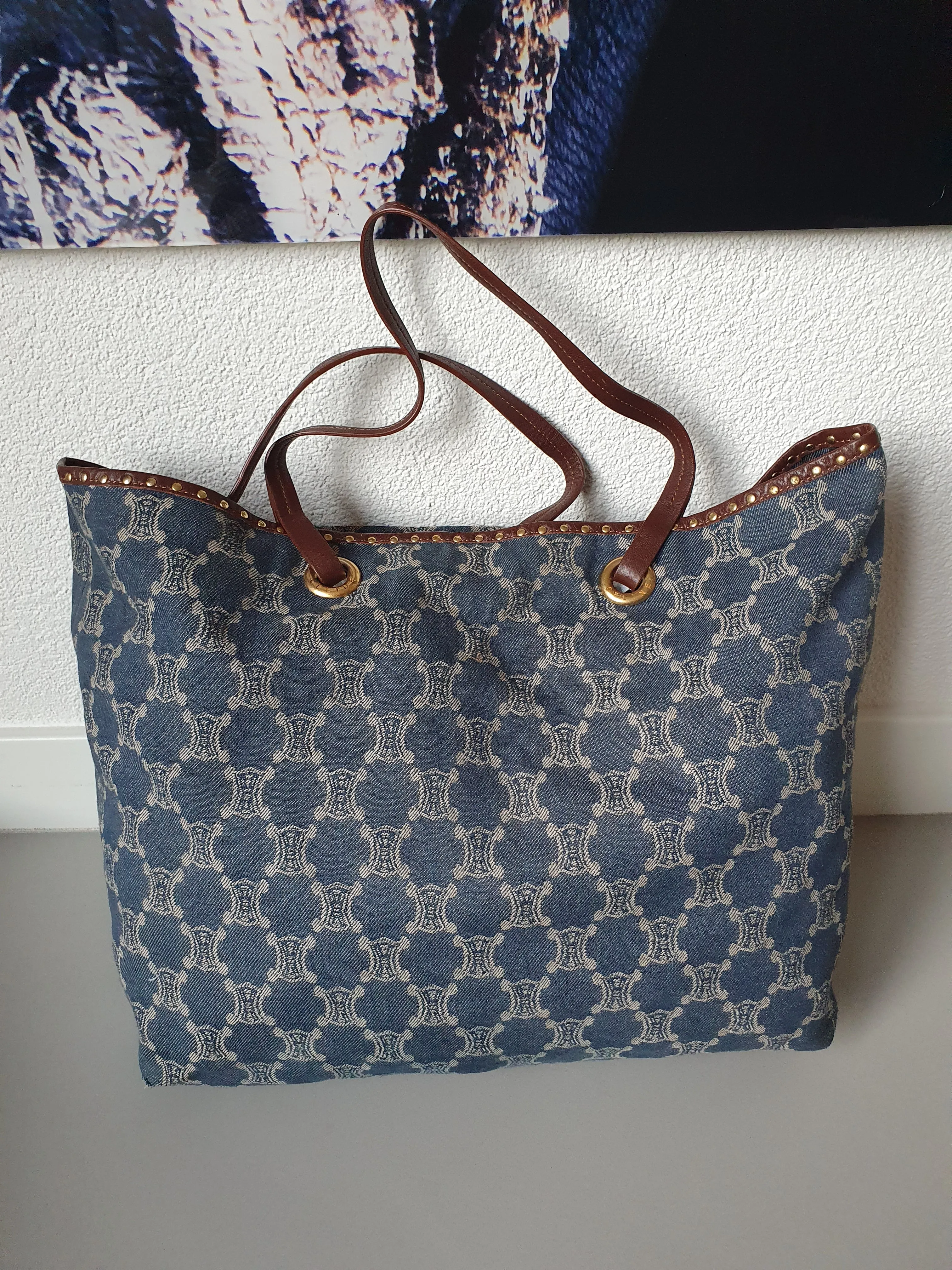 Celine triomphe macadam cloth tote