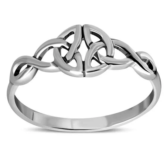 Celtic Trinity Style Knot Sterling Silver Plain Ring