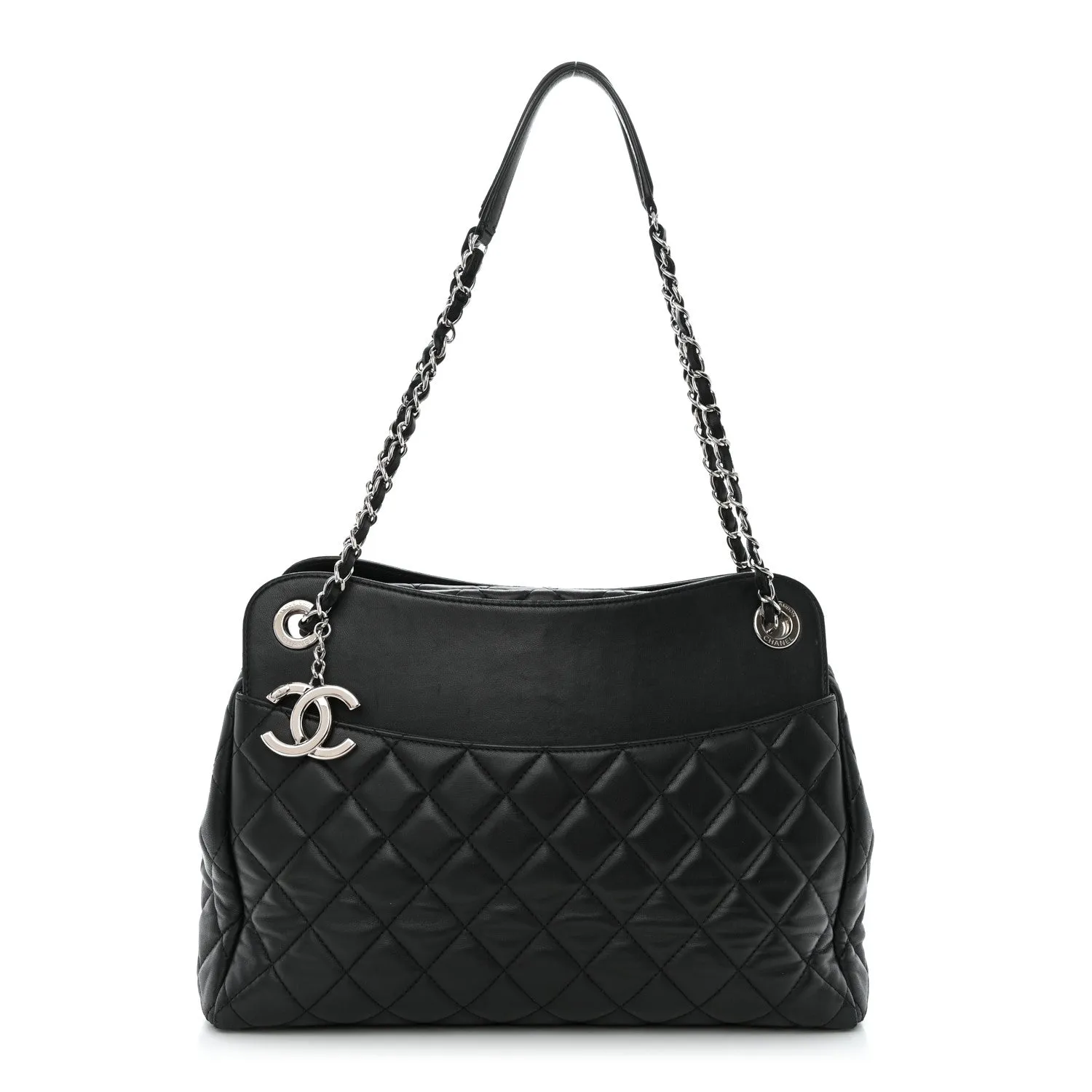 Chanel Lambskin Quilted 7 Tote Black