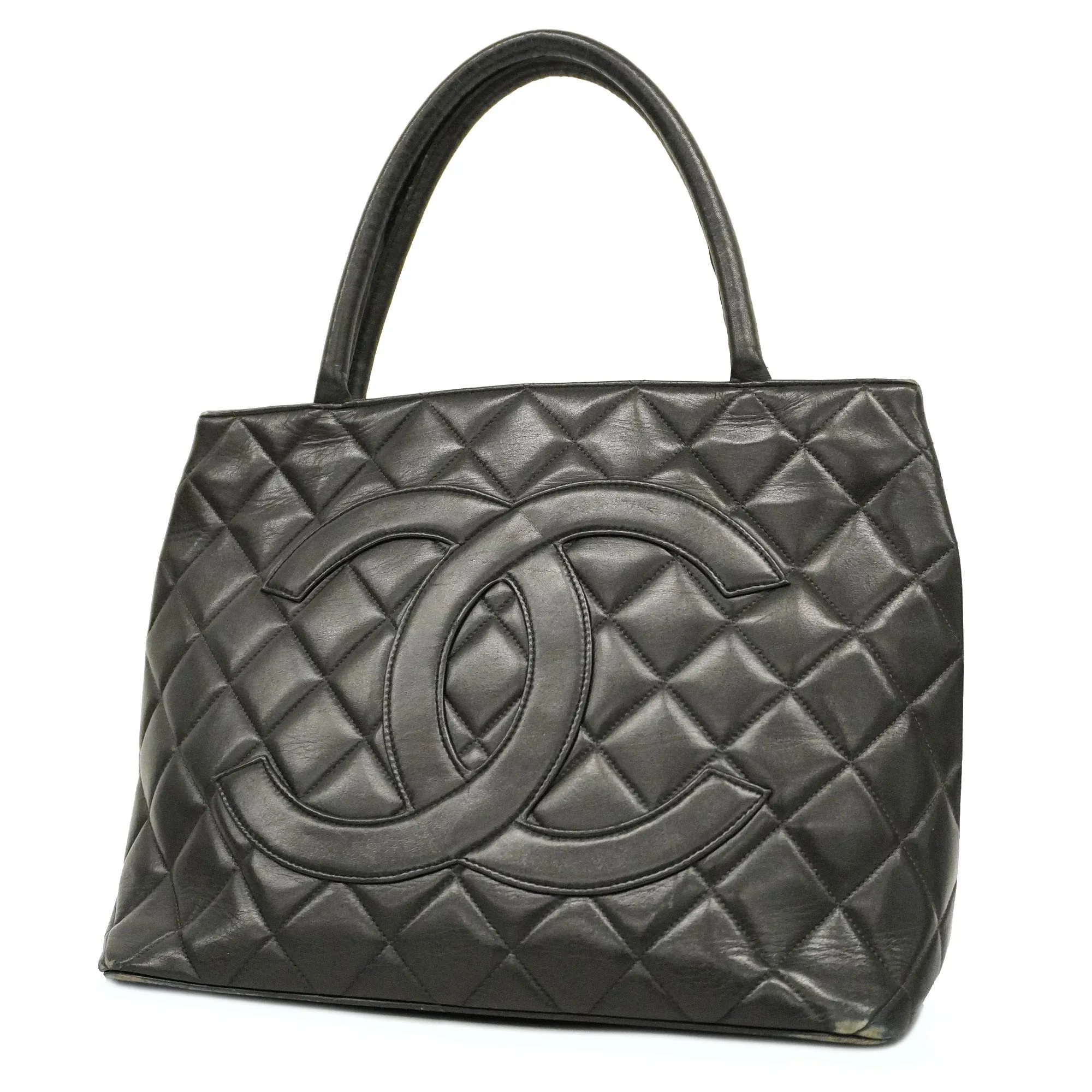 Chanel  Reprint Tote Women's Leather Tote Bag Black