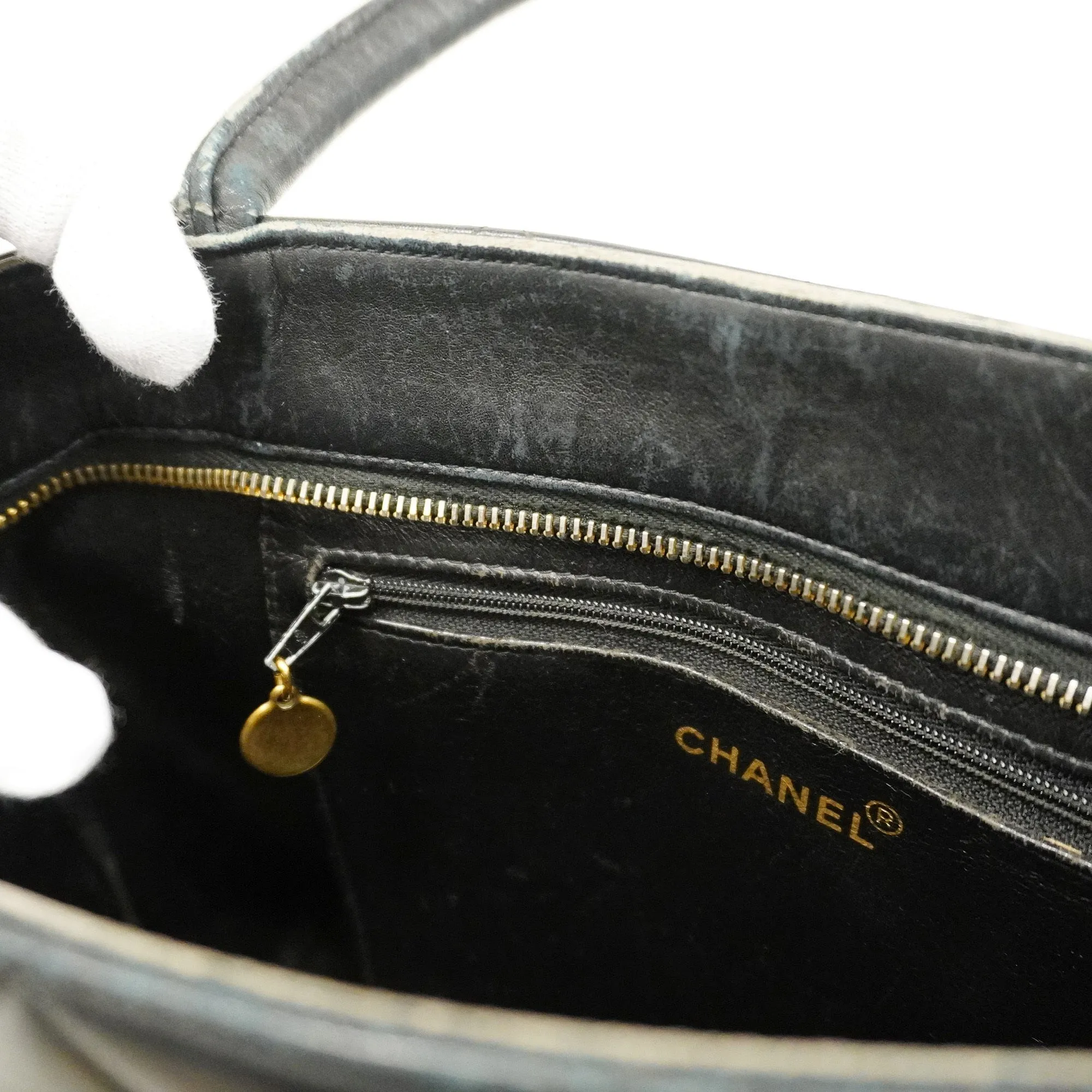 Chanel  Reprint Tote Women's Leather Tote Bag Black