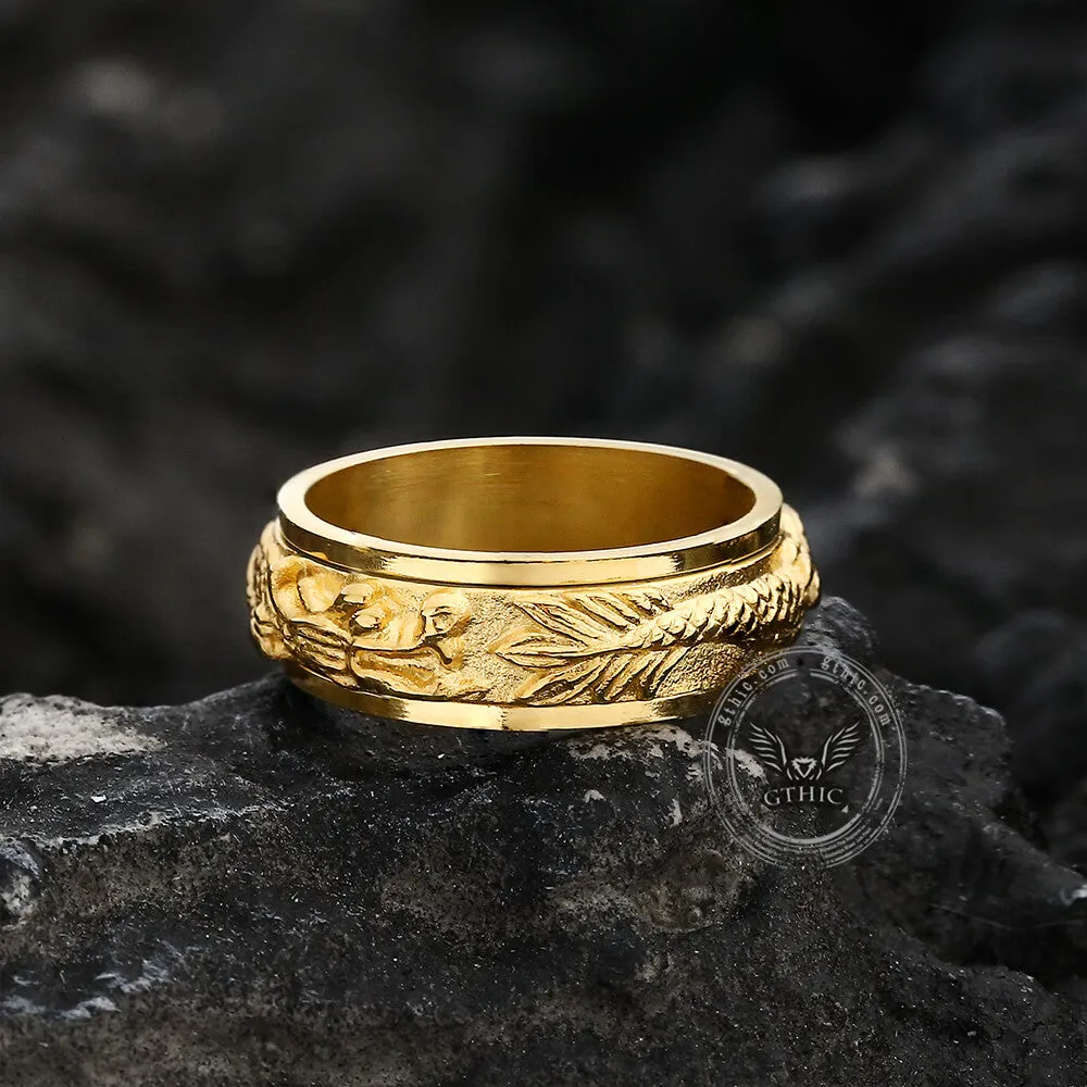 Chinese Dragon Stainless Steel Spinner Ring