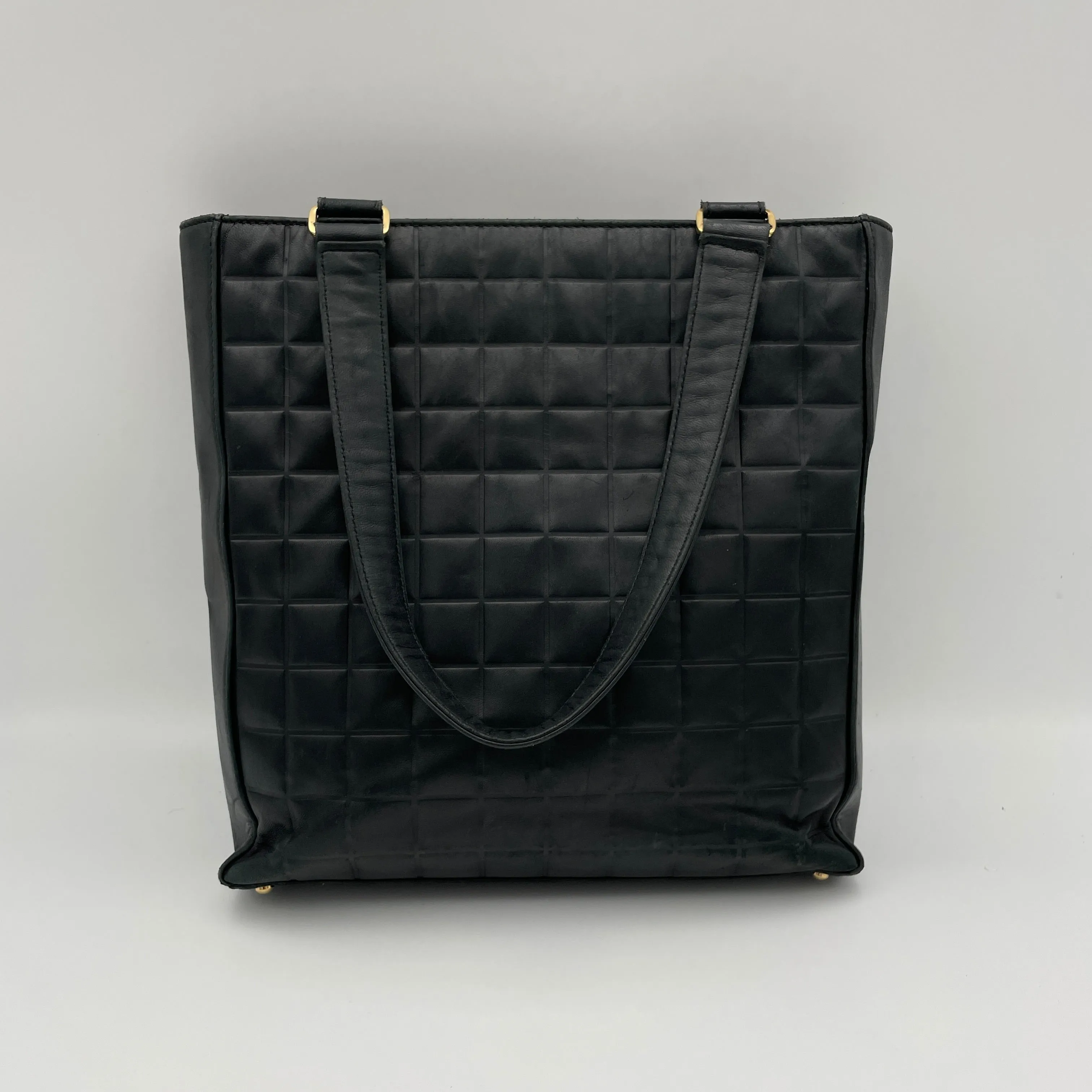 Coco Bar Black Tote Bag in Lambskin, Gold hardware